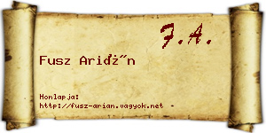Fusz Arián névjegykártya
